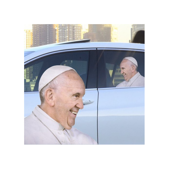 Samochodowa naklejka na szybę- Papież